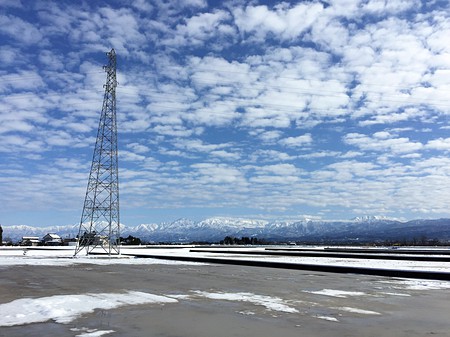 富山　立山連邦　雪景色　田舎
